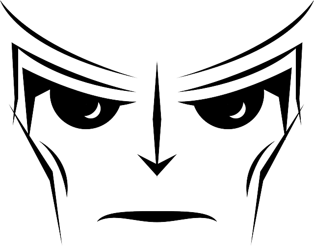 Android, Alien, Eyes, Face, Monster, Stern - Red Alien Commander Face Shower Curtain (640x501)