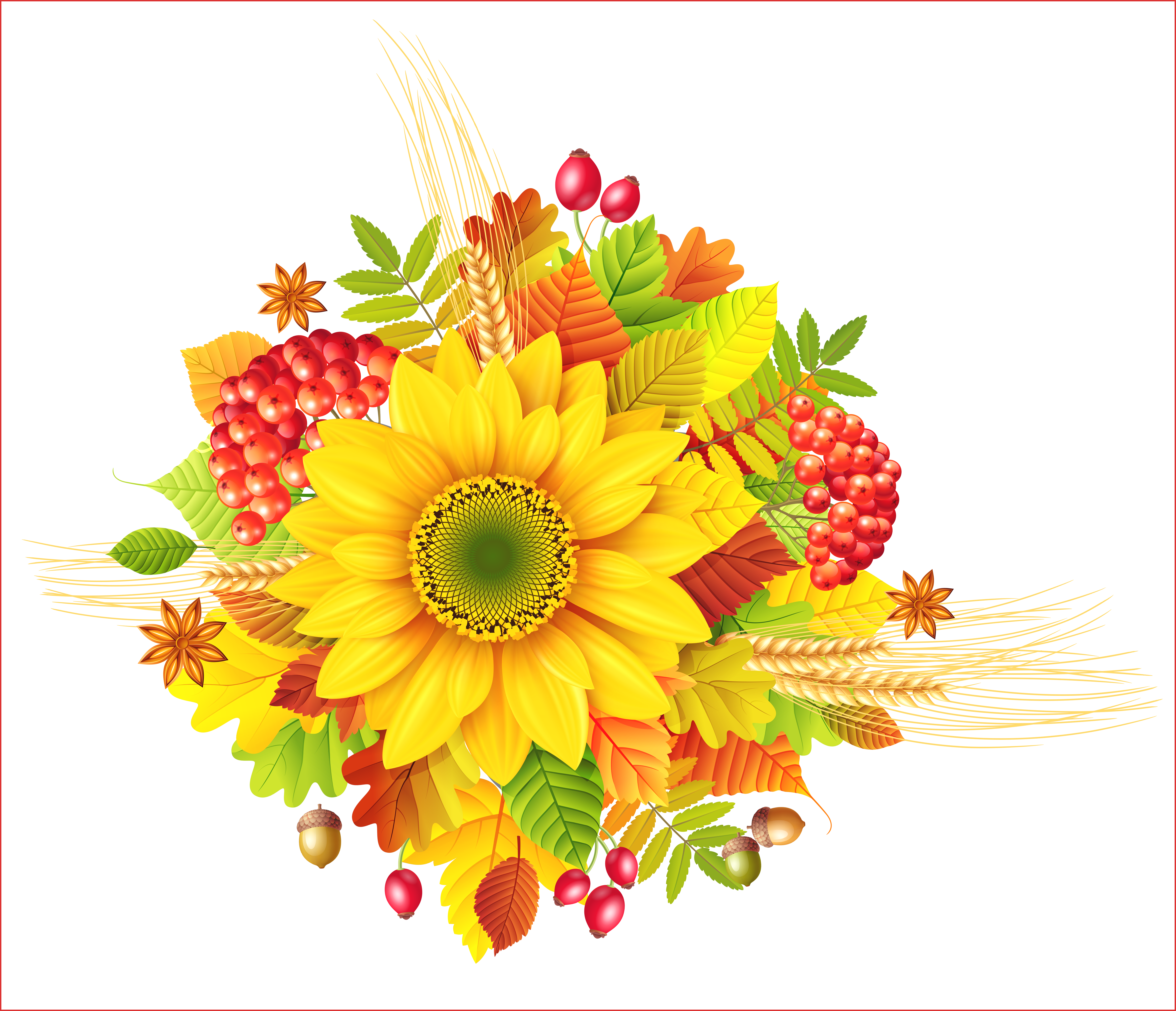 Autumn Decor Clipart Picture Autumn Fall Leaves Border - Autumn Clip Art Free (5991x5151)