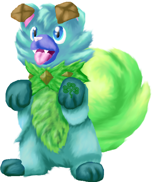 Shamrock The Lucky Rockruff By Chara-kohai - Cartoon (568x698)