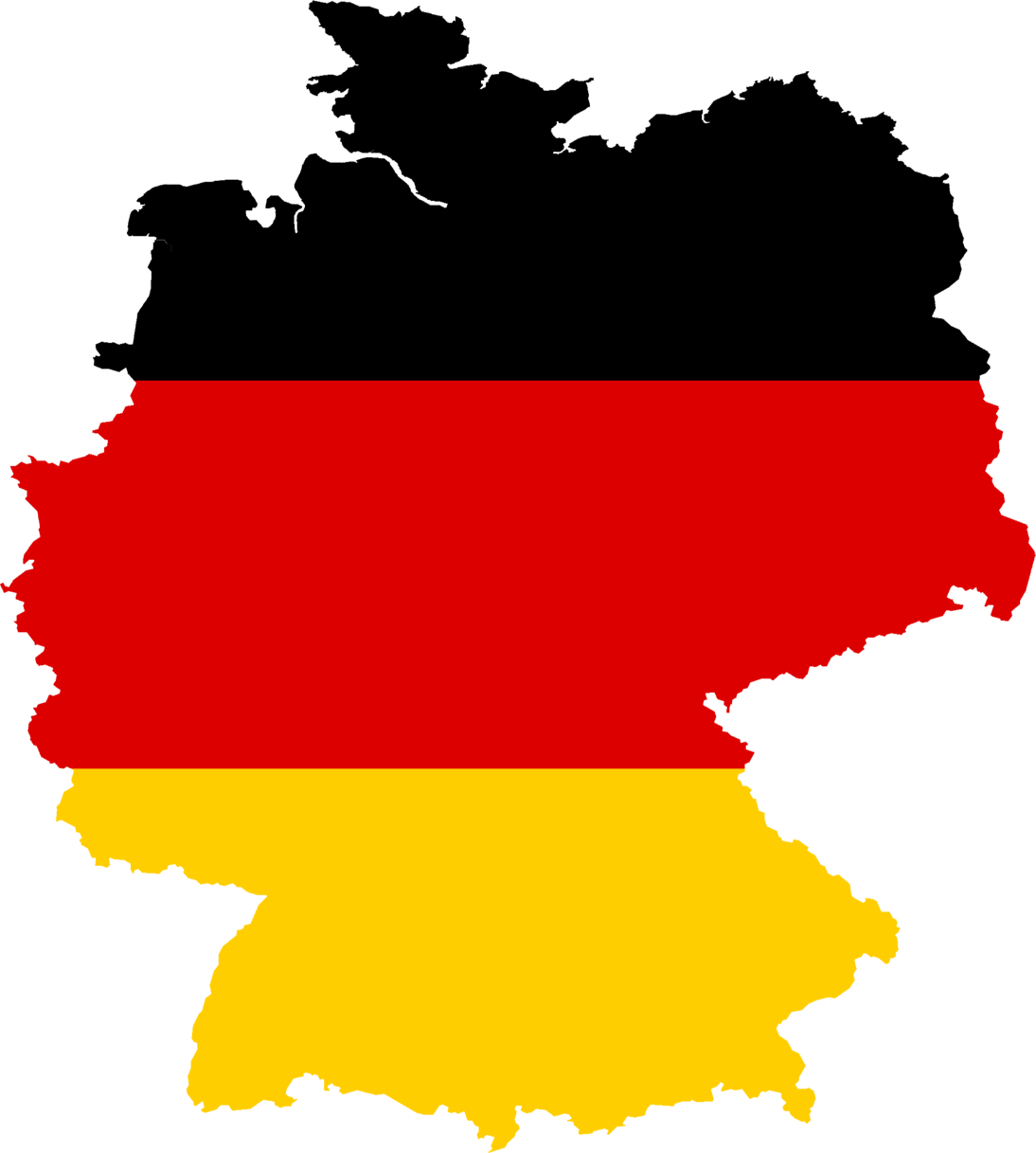 Germany Is Located In Central Europe, Bordering The - German Flag In Germany (1094x1217)