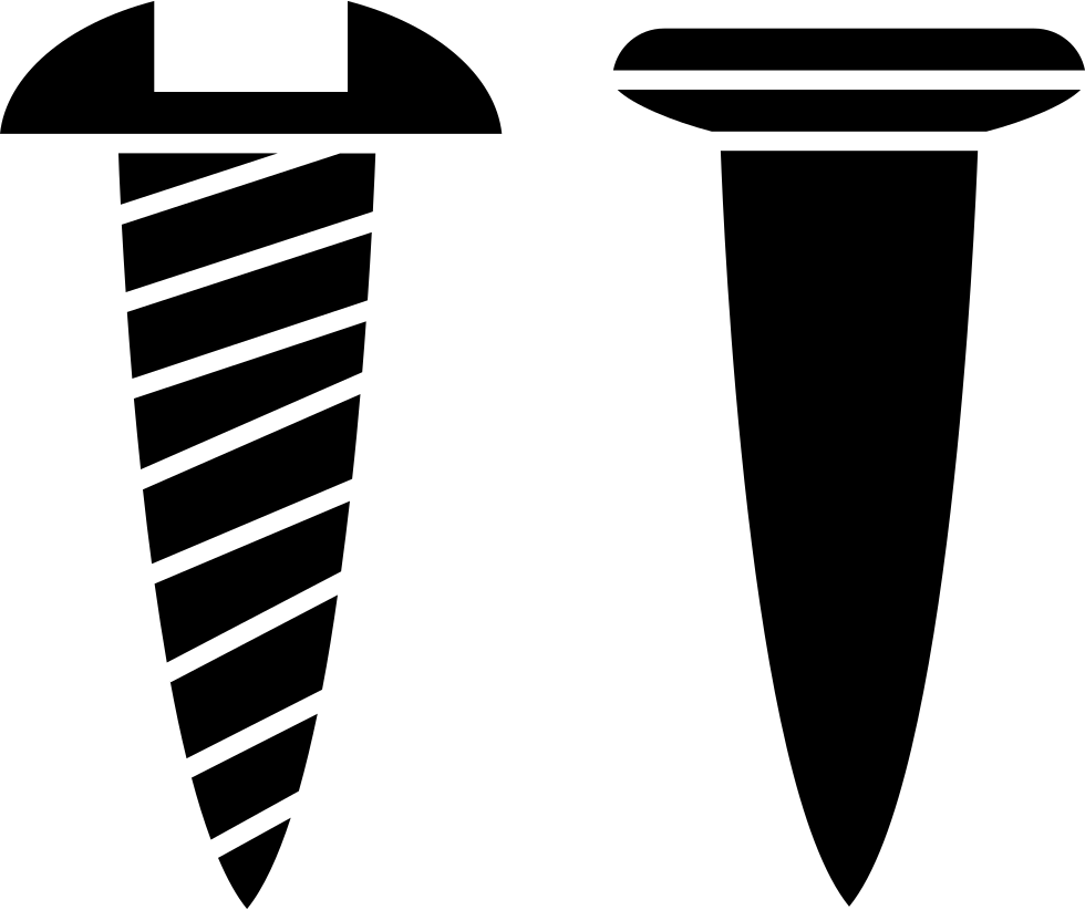 Screw And Nail Outlines Side View Comments - Screw Illustration Png (980x822)