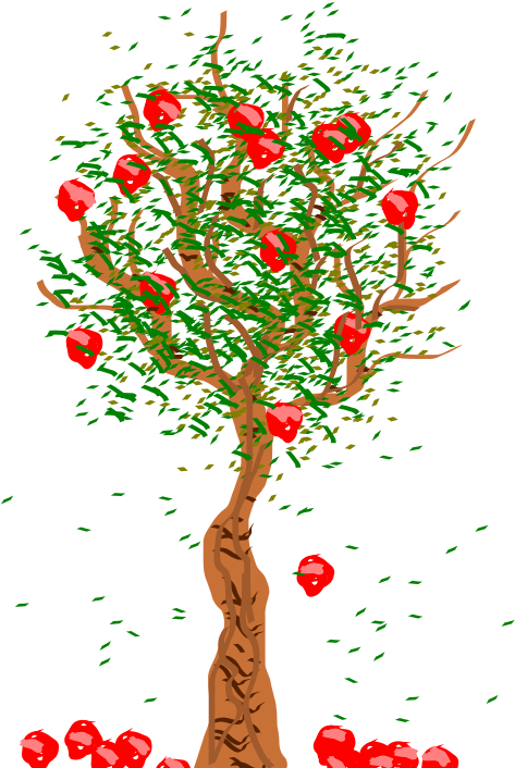 Clipart - Apple Tree - Apples Falling From Tree (800x800)