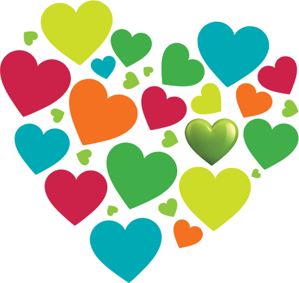 Diversity And Inclusion - Coloured Heart Images Png (604x572)