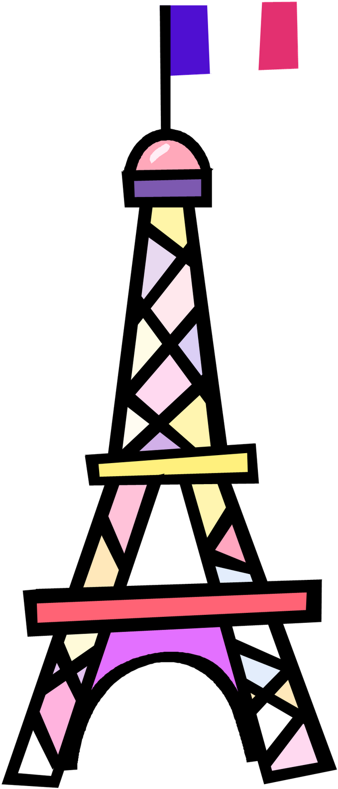 Eiffel Tower Notre-dame De Paris Arc De Triomphe Clip - Eiffel Tower Notre-dame De Paris Arc De Triomphe Clip (701x1600)