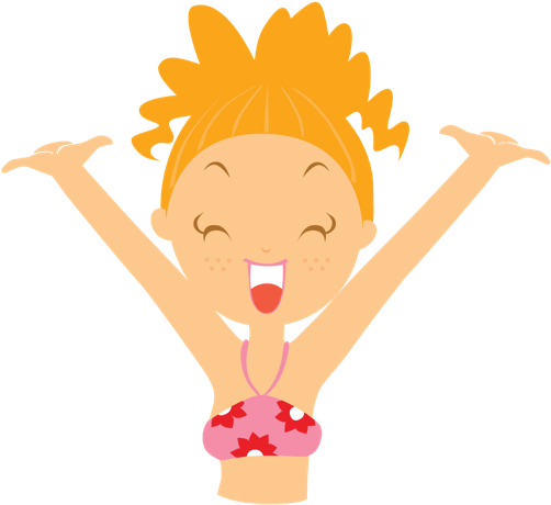 Px, Beach Girl Happy - Beach Girl Cartoon (1024x1024)