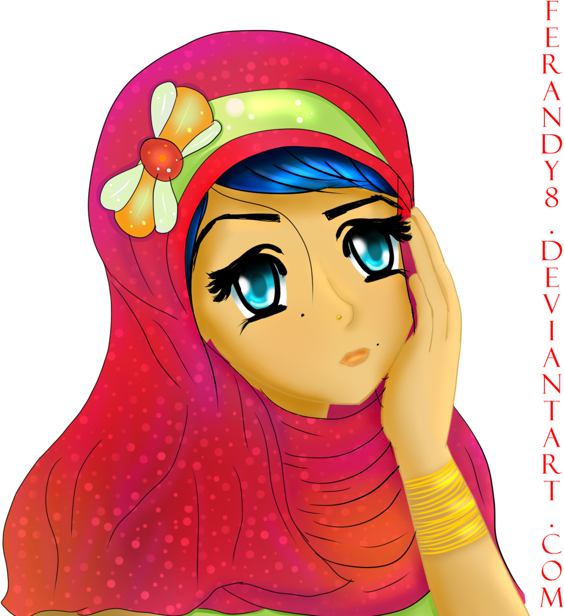 Aani Fatimah Khatoon Diversity Drawings Muslim By Ferandy8 - Kartun Busana Muslimah (1280x1280)