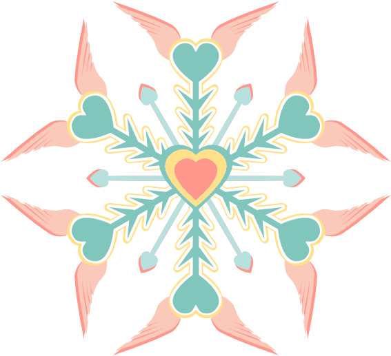 How To Set Use Colorful Snowflake Svg Vector - Copo De Nieve Corazon (600x600)