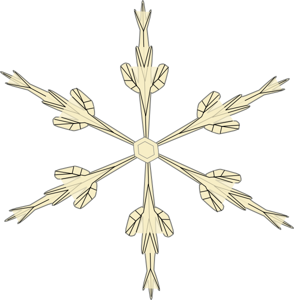 Snowflake 3 Clip Art - Gold Snowflake Transparent Background (588x600)