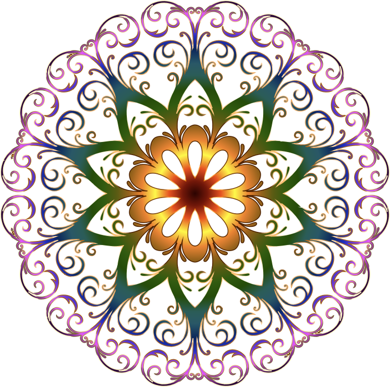 Medium Image - Round Floral Design Png (772x766)