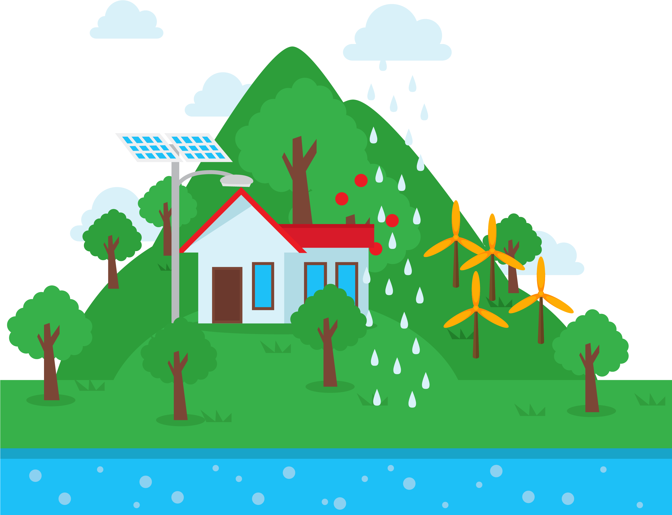 Euclidean Vector Rain - Rural Town Png (2778x2778)