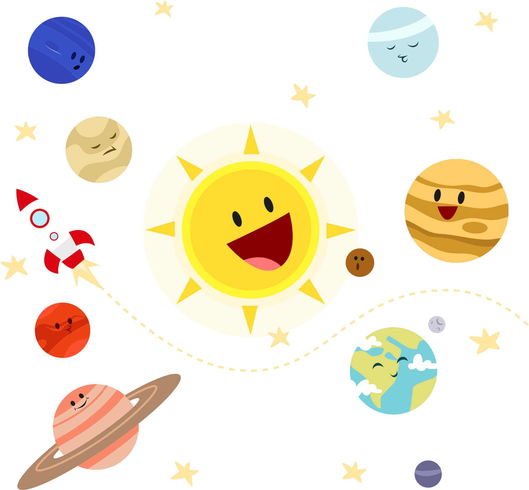 Earth Solar System Planet Illustration - Planet Illustration Png (2000x2000)