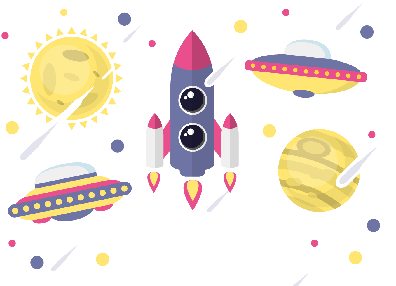 Rocket Illustration - Space Vector - Vector Graphics (1357x979)