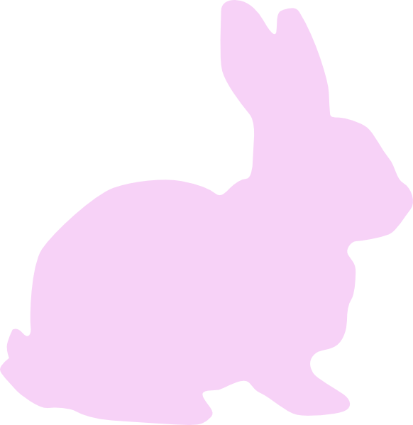 Pink Rabbit Clip Art At Clker - Bunny Silhouette Pink (582x599)