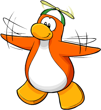 Happy New Thread, Charlotte - Club Penguin Orange Penguin (347x382)