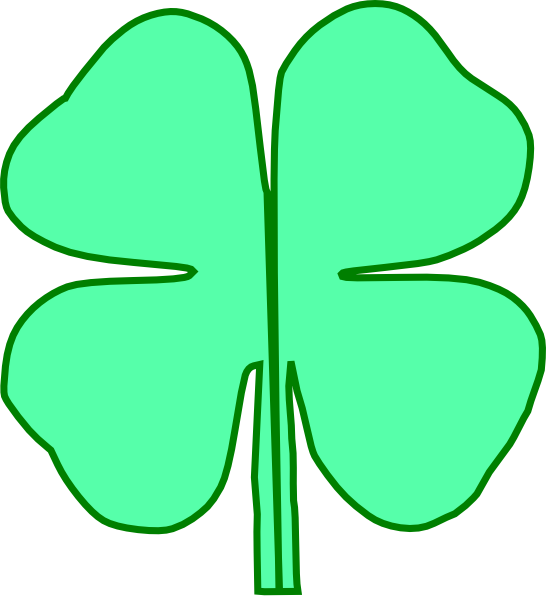 4 Leaf Clover Divided In Half Clip Art At Clker - 4 Leaf Clover Divided In Half Clip Art At Clker (546x596)