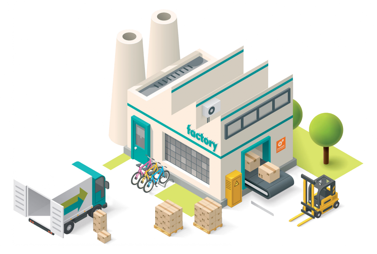 Smoke Drawing Techniques Download - Isometric Building Vector Free (1200x809)