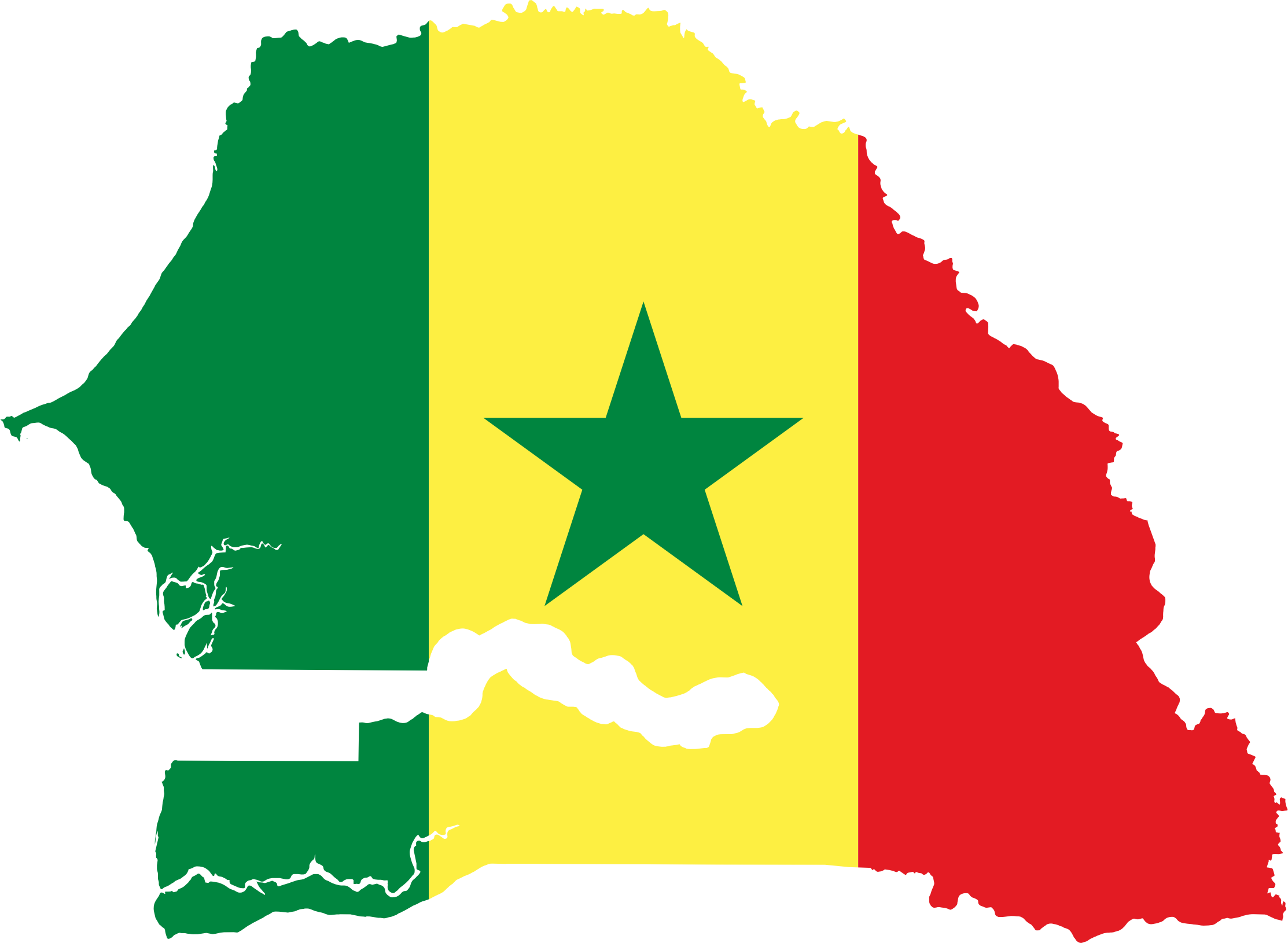 Free Download - Senegal Flag Map (2226x1630)
