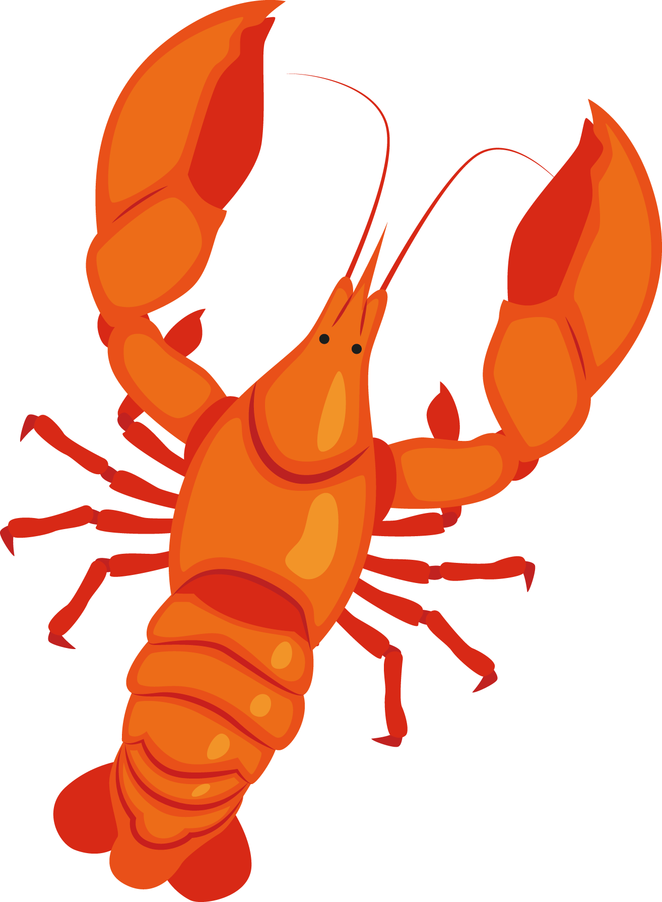 Seafood Lobster Cartoon Clip Art - Langosta Vector Png (1314x1790)