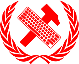 Workers Unite Hammer And Keyboard In Laurel Wreath - Laurel Wreath Clip Art Png (256x530)