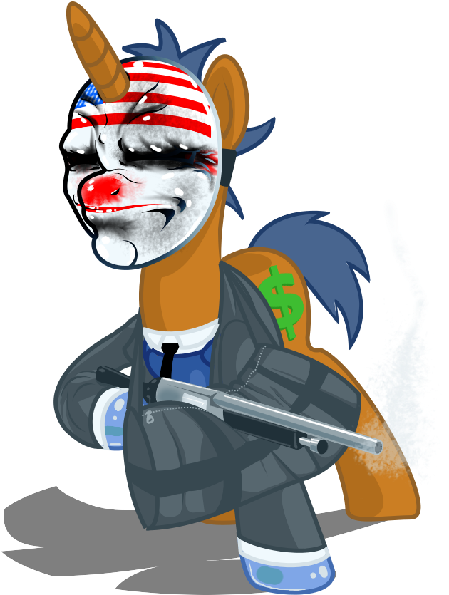 Clothes, Dallas, Gloves, Gun, Mask, Money Bag, Necktie, - Payday 2 Money Bag (637x853)