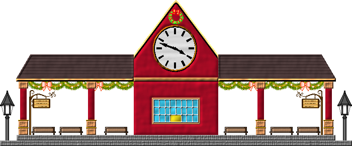 Winter Train Station By Herbertrocha - Train Station Cartoon Png (700x290)