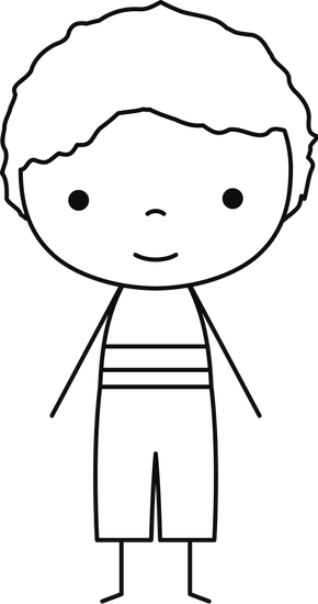 Cute Stick Figure Boy - Cartoon (290x550)