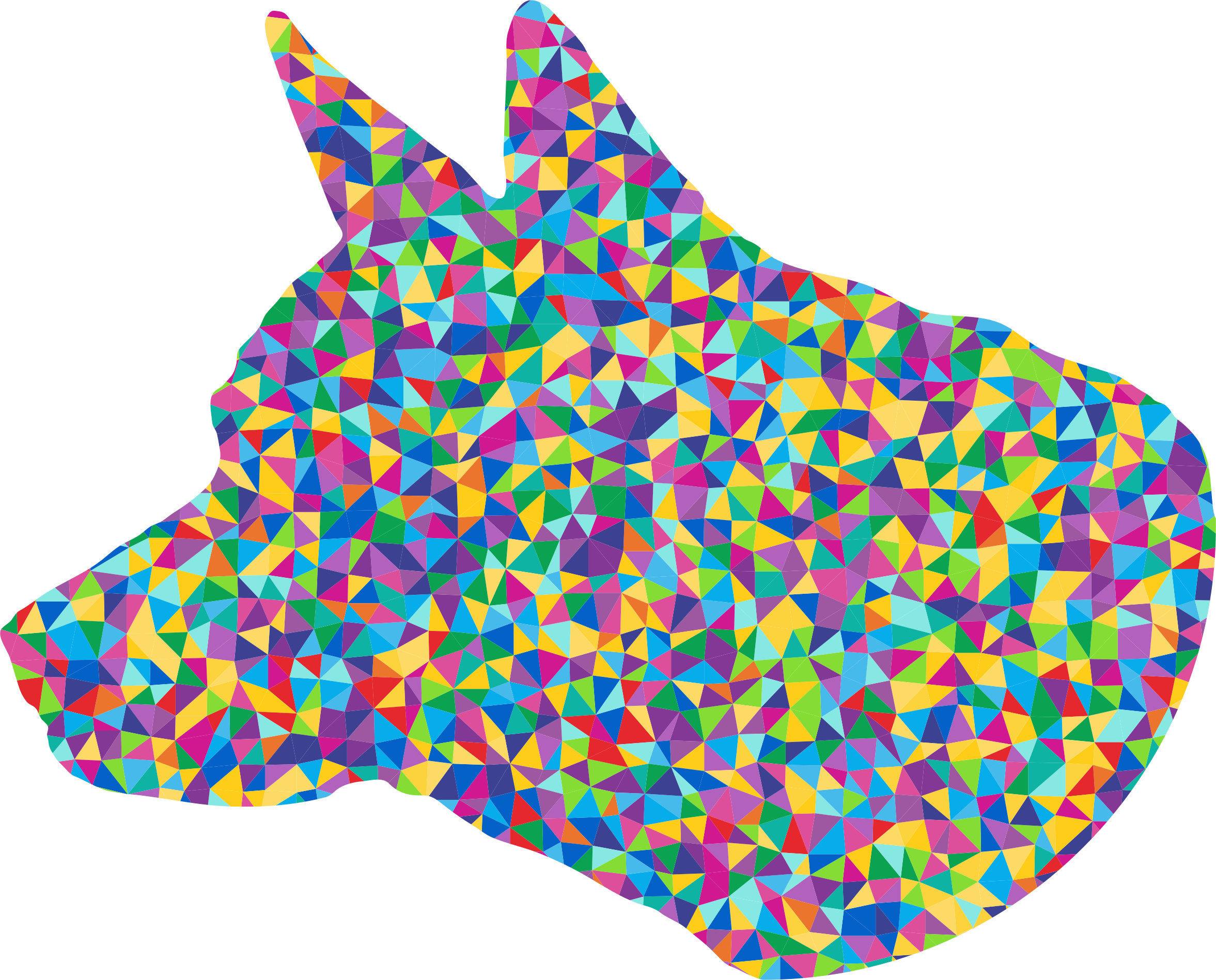 Poly Prismatic Dog Head Silhouette - Poly Prismatic Dog Head Silhouette (2354x1898)