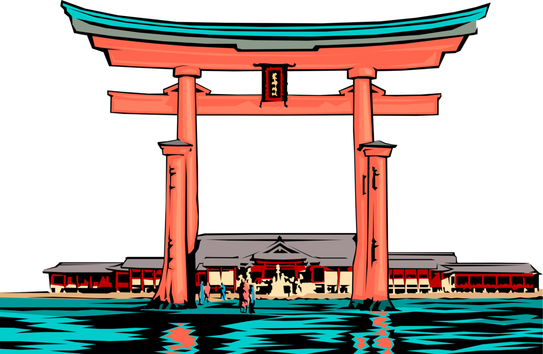 Vector Illustration Of Japanese Traditional Buddhist - Illustration (1071x700)