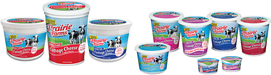 Varieties Of Cottage Cheese - Prairie Farms Dairy Prairie Farms Small Curd Cottage (900x277)