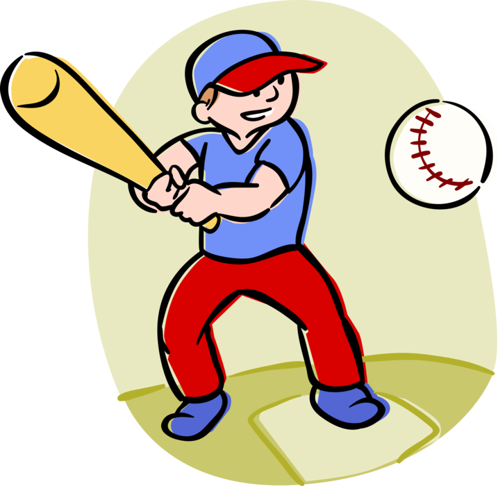 Vector Illustration Of American Pastime Sport Of Baseball - Baseball Clip Art (717x700)