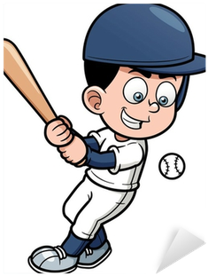 Vector Illustration Of Cartoon Baseball Player Sticker - Cartoon Boy Playing Baseball (400x400)