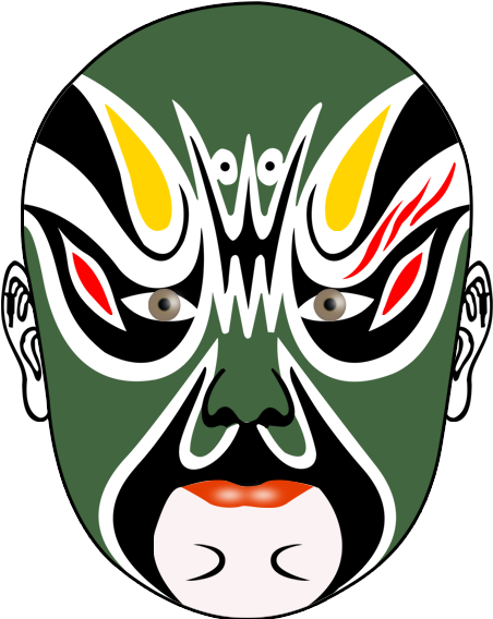 Tang Dynasty Performance Peking Opera Chinese Opera - Chinese Masks Green (567x567)