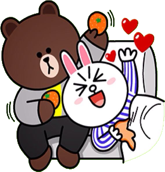 Line Sticker Brown Love Story (617x640)