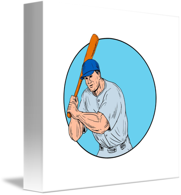 Baseball Player Holding Bat Drawing 15" Laptop Sle (606x650)