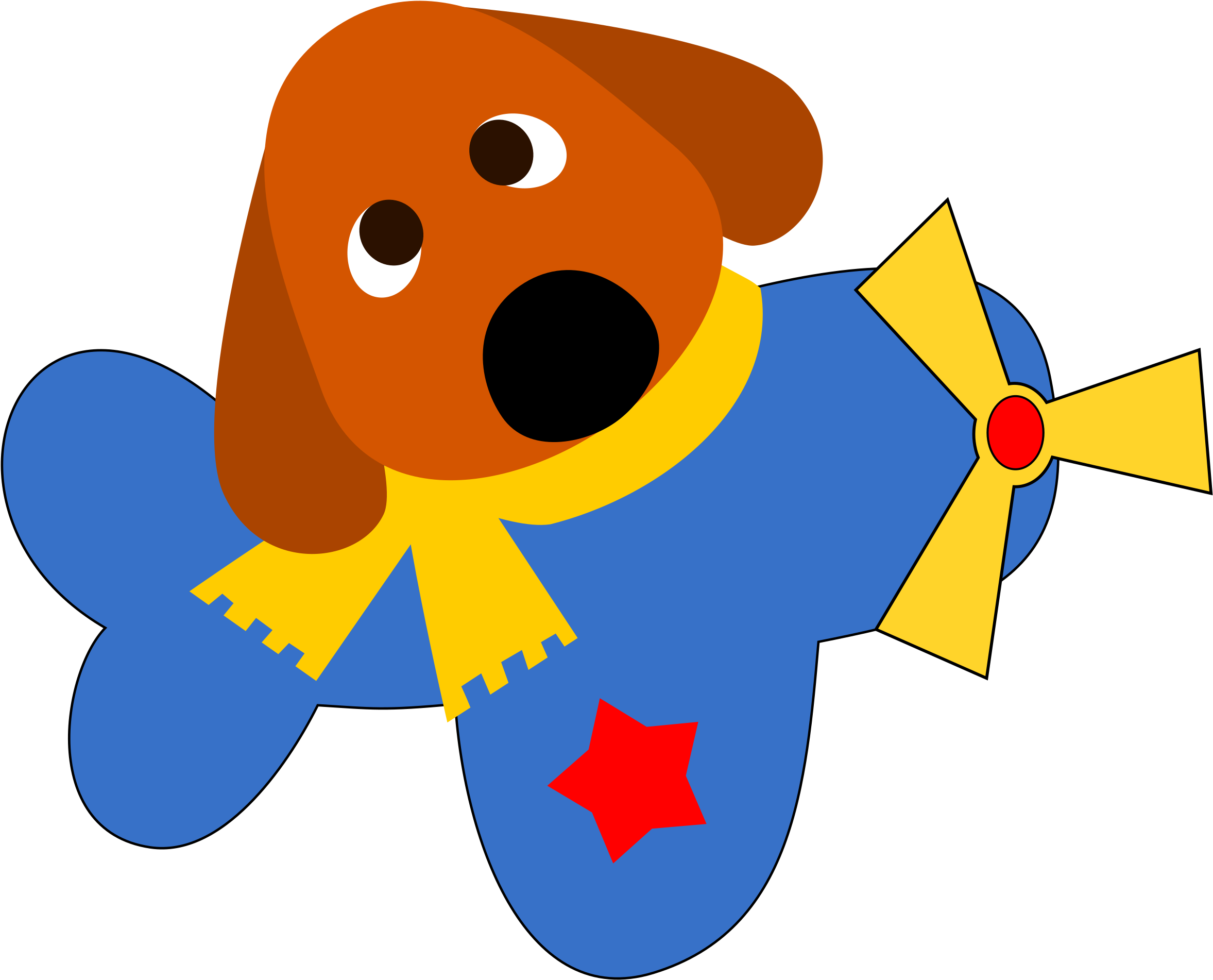 Big Image - Dog And Plane Clipart (2400x1947)