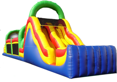 Slide Obstacle Course Inflatable - Blow Up Bounce Houses (400x300)