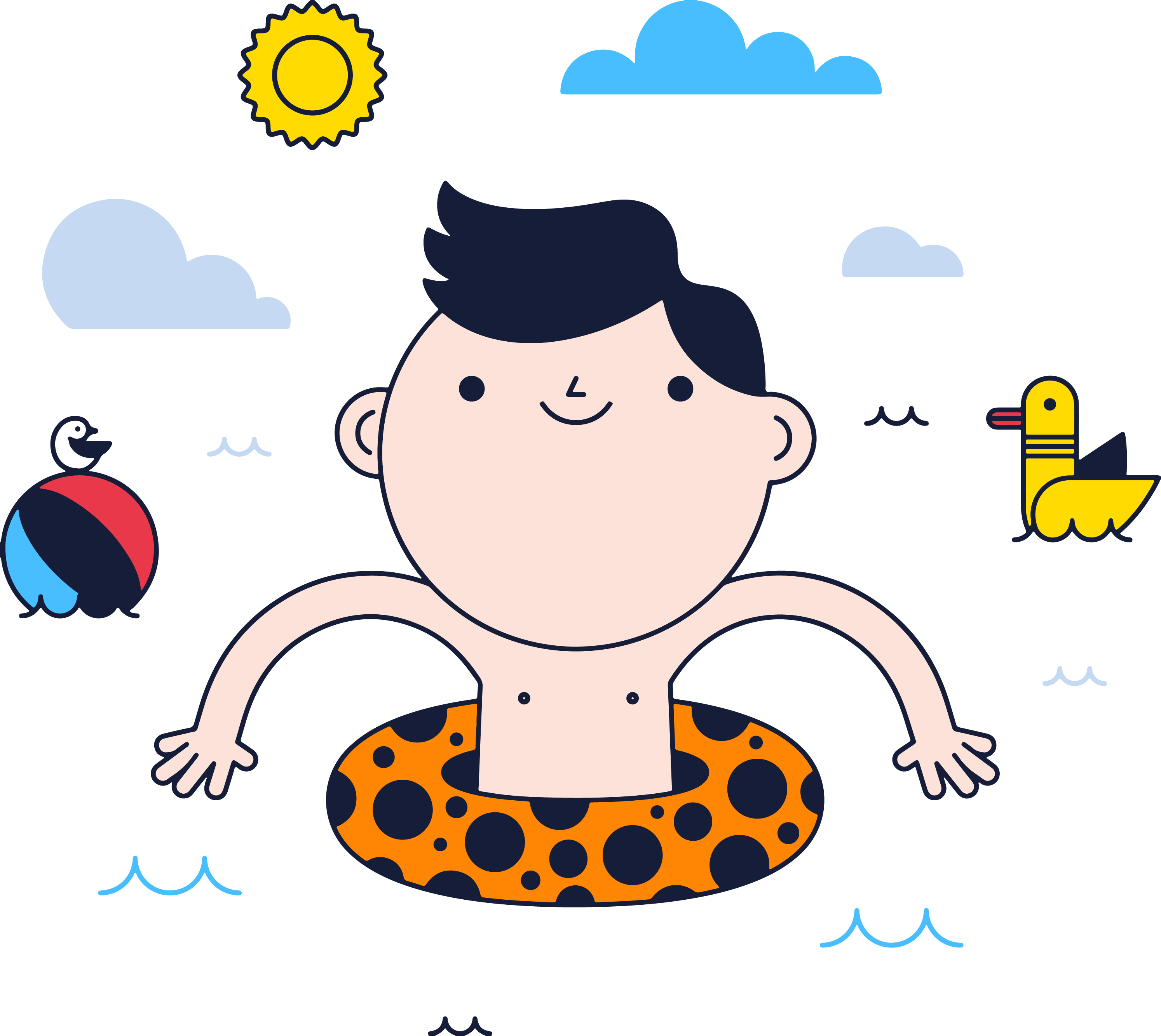 Swimming Pool Clip Art - การ์ตูน เด็ก ว่า ย น้ำ - (2988x2668) Png Clipart Download