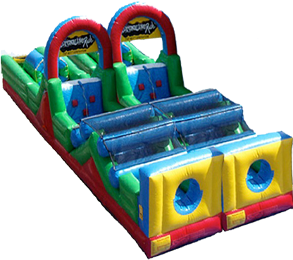 Double Rush Obstacle Course Interactive Inflatable - Inflatable Obstacle Courses For Sale (415x415)