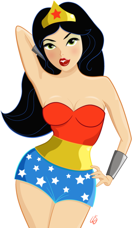 The Young Kids Love To Watch The Funny Sexy Cartoon - Cartoon Wonder Woman (500x748)