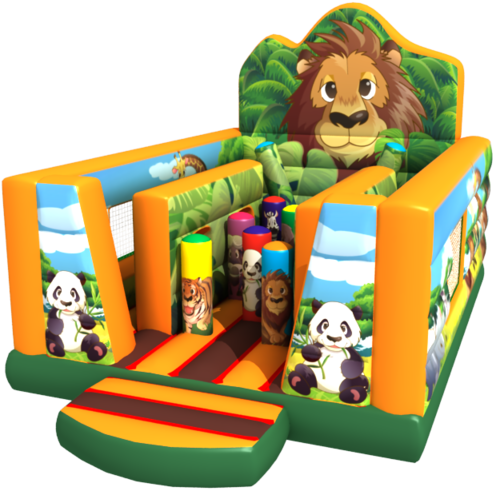 Animal Jumping Obstacle Course Combo Cheap Inflatable - Baby Toys (640x640)