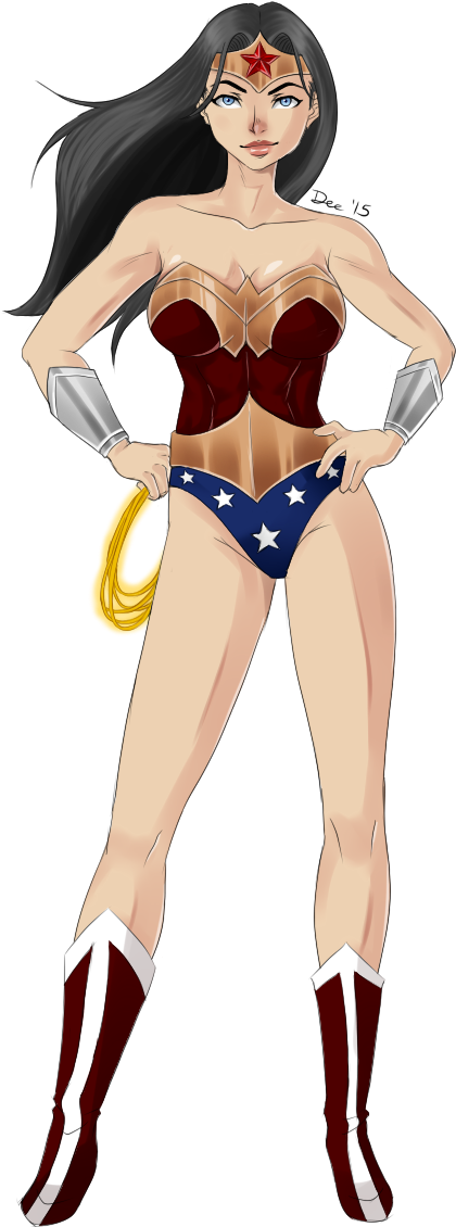Wonder Woman By Deetheartist - Cartoon (495x1200)