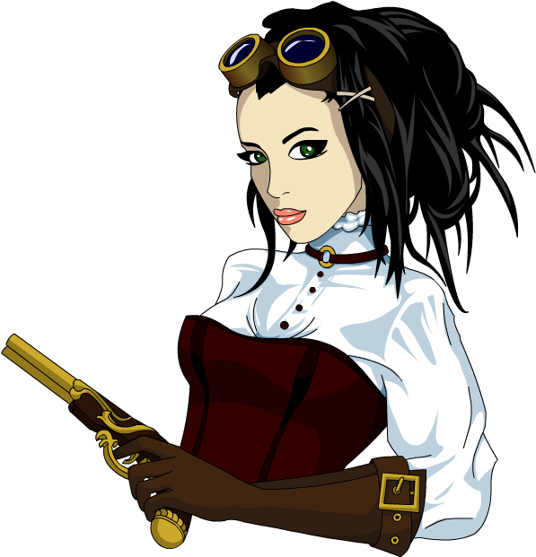 Steampunk Girl By Encho - Steampunk Girl Drawing (750x650)