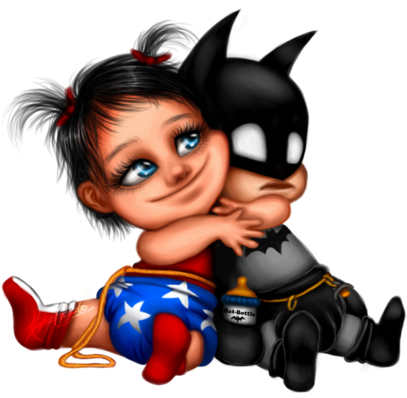Baby Wonder Woman And Batman - Batman And Wonder Woman Baby (894x894)