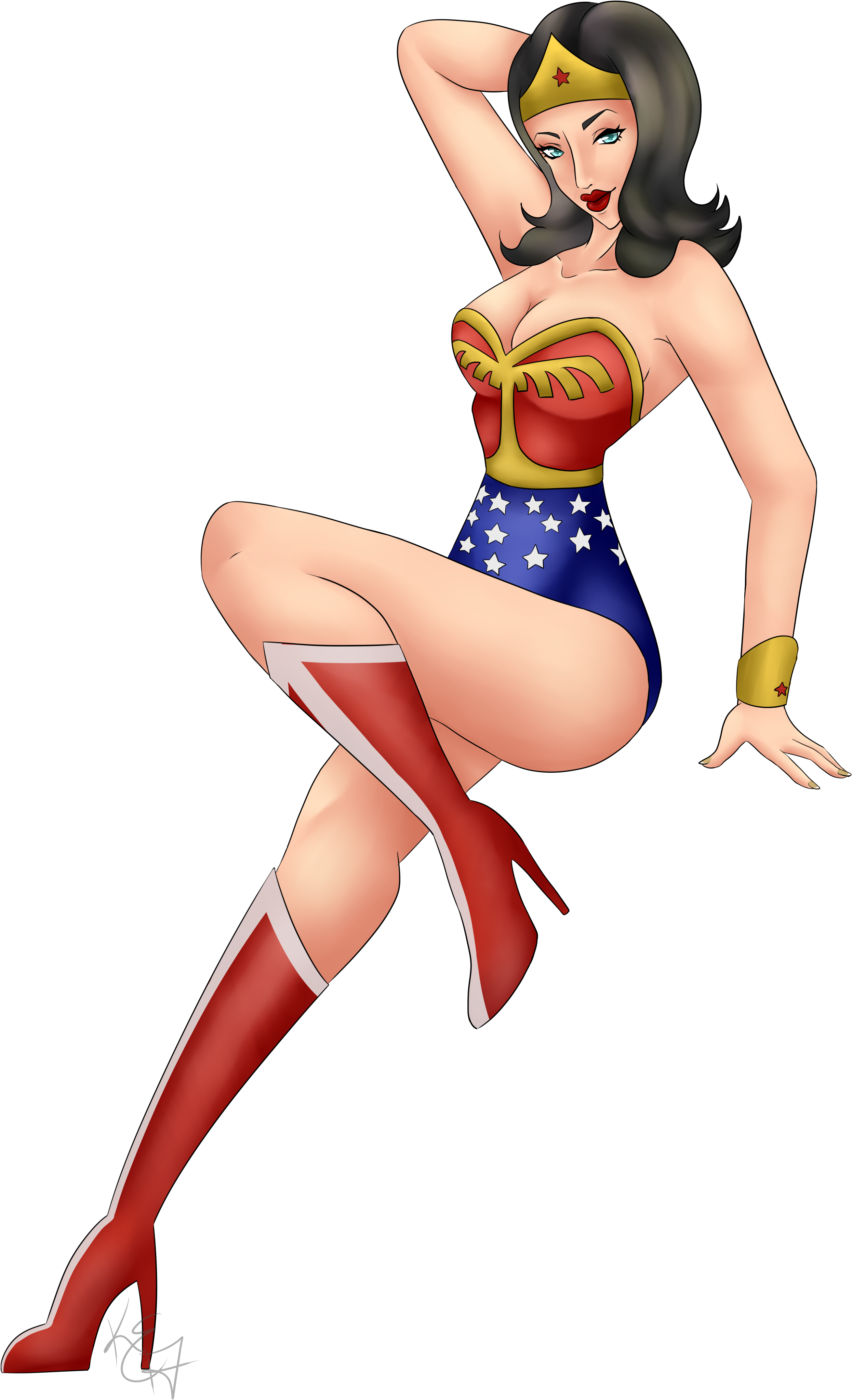 #wonder Drawings On Paigeeworld - Wonder Woman Pinup.