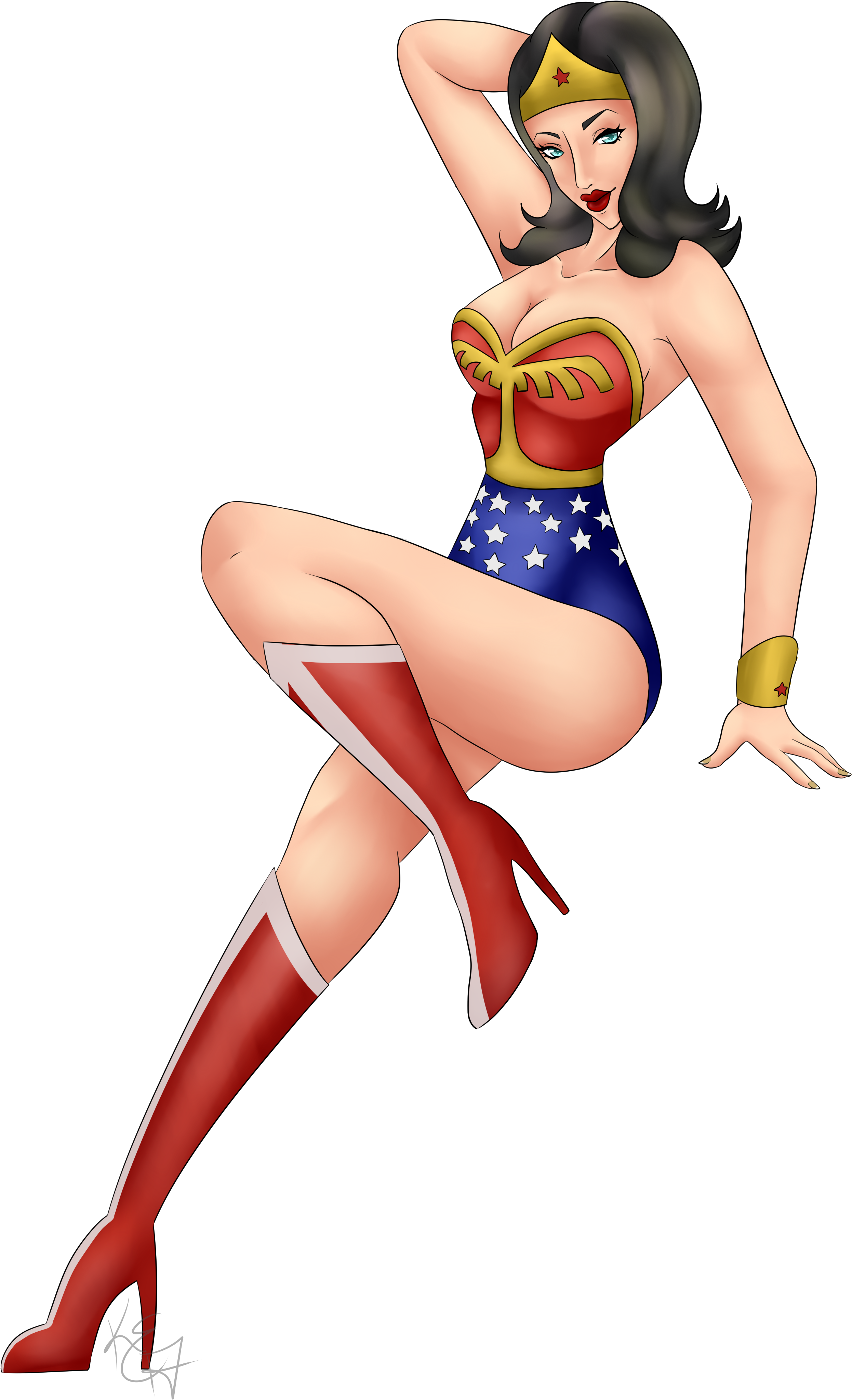 #wonder Drawings On Paigeeworld - Wonder Woman Pinup (2850x4374)