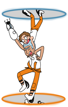 Smoothitastic~ Rick And Morty Thinking With Portals - Rick And Morty (500x500)