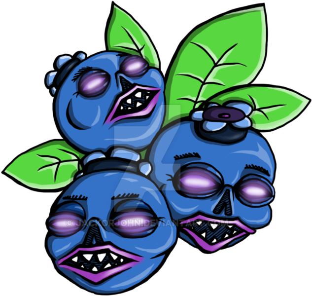 Blueberries By Jackorjohn - Cartoon (894x894)