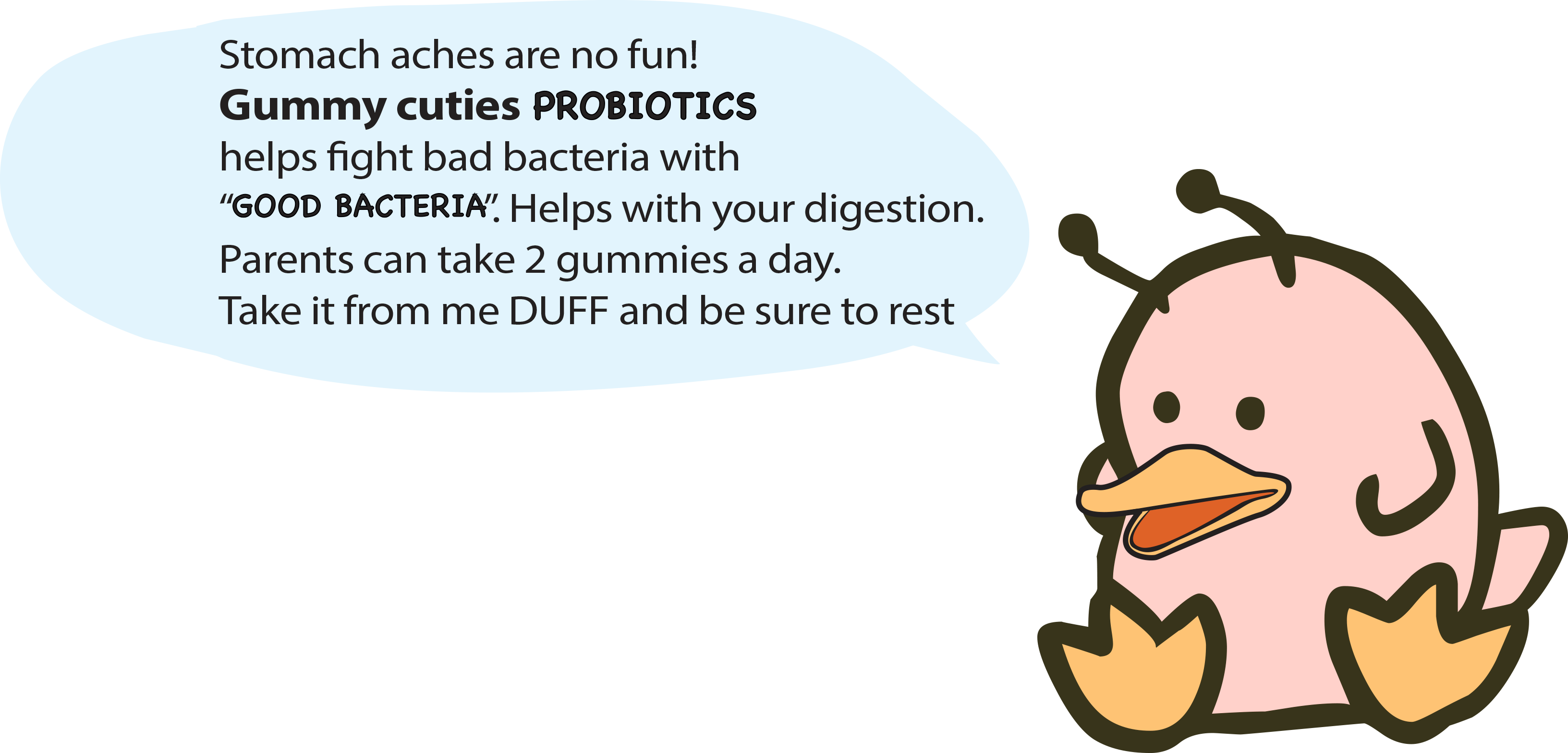 Gummy Probiotics Get Kids To Fight Bad Bacteria With - Cartoon (3265x1568)