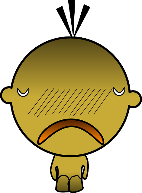 Unhappy Character, Man, Figure, Abstract, Yellow, Sad, - Clip Art (470x640)