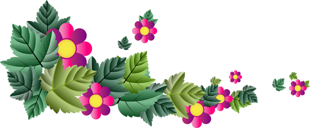 Flores Y Hojas 01 By Creaciones Jean On Deviantart - Hojas Y Flores Png (1024x424)